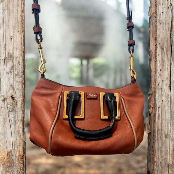 Authentic CHLOE Cognac Mini Ethel 2-Way - Picture 3 of 15
